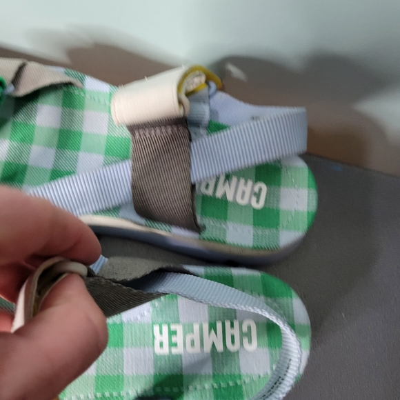 Camper Oruga Hp Strappy Platform Gingham Sandals Size 38 Green White Preppy - Picture 2 of 3
